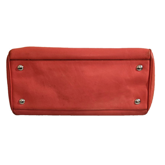 Coach 23574 LEGACY HALEY SATCHEL-Doctor LEATHER In Bright Coral & Silver - Picture 7 of 13